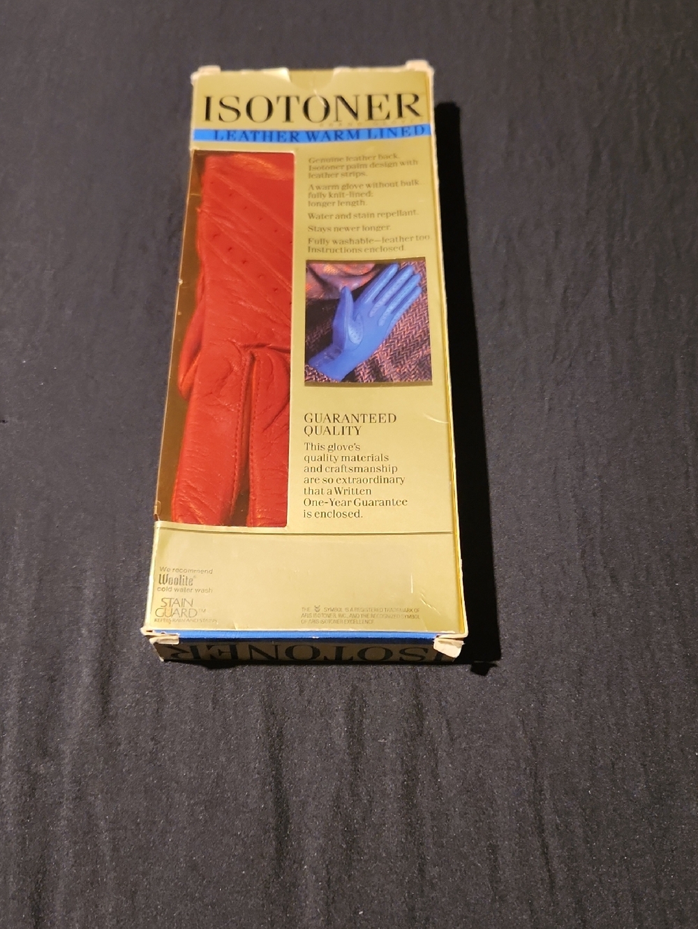 isotoner Red Leather Warm-Lined Gloves